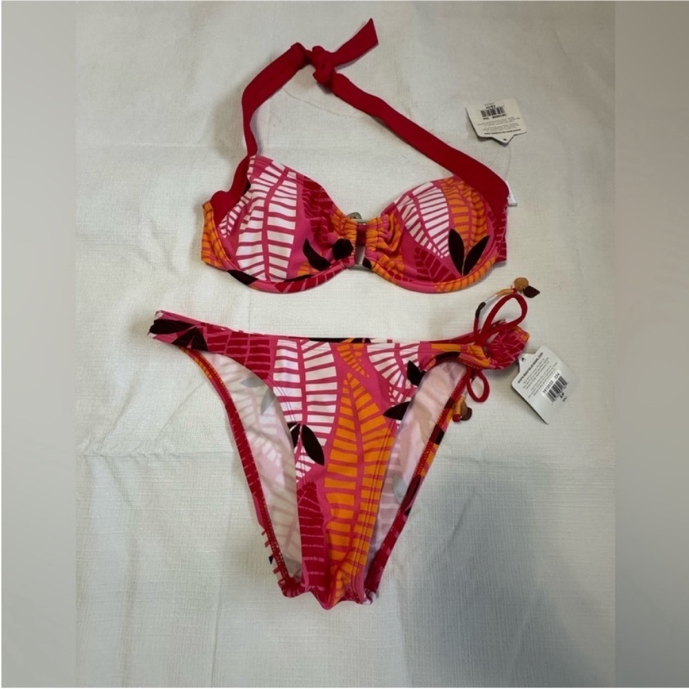Body Glove Red and Pink Striped Bikini